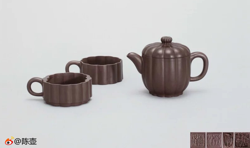 何道洪 菊形叠式组合茶具的图片